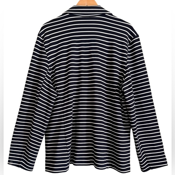 J. JILL Wearever Preppy Business Casual Stretchy Unstructured Striped Blazer 2X - Picture 10 of 14